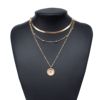 Fashionable multilayer pendant, necklace, blade, European style, new collection, simple and elegant design