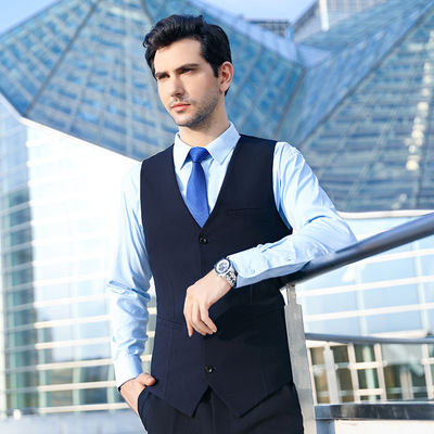 H男女同款商务修身西装马甲男西服背心职业工作服马夹韩版批发|ru