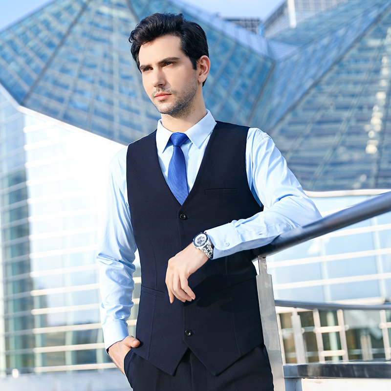 H男女同款商务修身西装马甲男西服背心职业工作服马夹韩版批发|ru