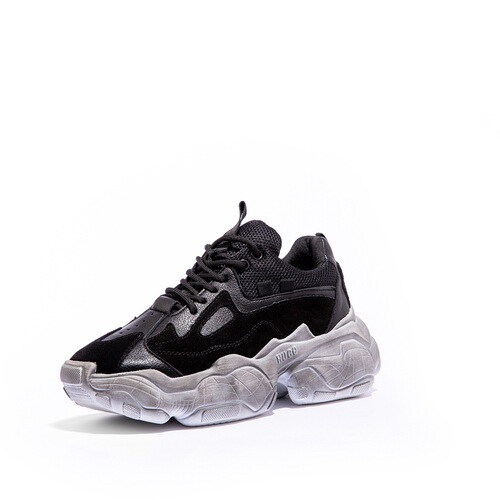 Paris dad shoes thick sole heightening sneakers ins style couple shoes spring and autumn frosted cowhide casual large size shoes