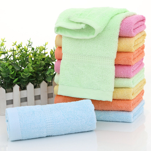 Factory direct sales of bamboo fiber towels, water-absorbent and soft, children's and adults' household face washcloths, dropshipping