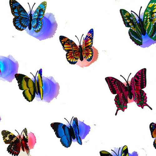3D Single Layer Three-dimensional Butterfly Wall Sticker LED Luminous Butterfly Luminous Night Light Bedside Lamp Christmas Scene Wholesale