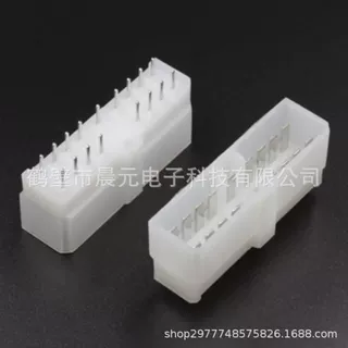 DJ7171-3-10/11汽车17孔PCB焊板针座国产 171363-1塑壳护套接插件