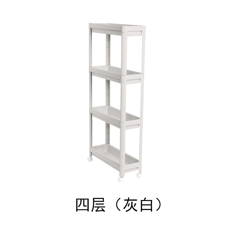 Multi -functional simple kitchen shelf, multi -layer plastic housing pulp wheel, mobile bathroom storage shelf bedroom house