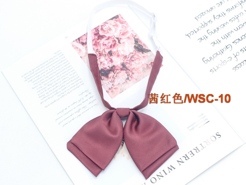 Directo de fábrica de color sólido de doble capa de sarga pajarita uniforme escolar de las niñas a juego arco coreano casual JK pajarita collar flor