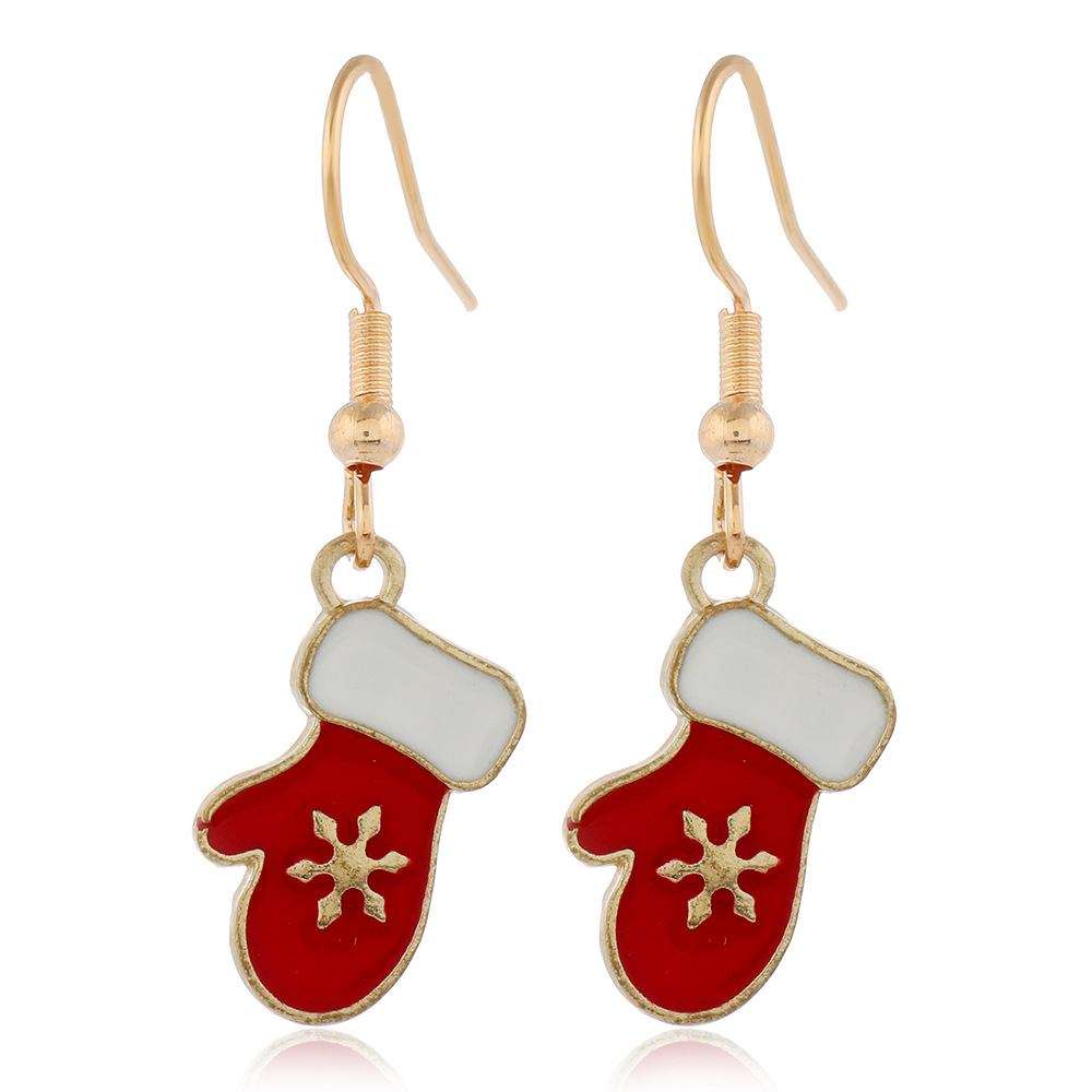 Cartoon Christmas Alloy Dripping Santa Claus Elk Earrings Set Wholesale Nihaojewelry display picture 22