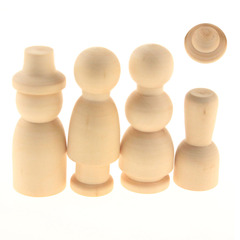 Creative Wooden Puppet DIY Hand-painted Set, Wooden Craft Home Decor Prop Ornament