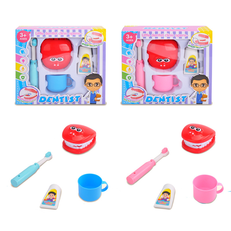 De los niños Qizhi jugar casa doctor juego de rol juguete DIY cepillo de dientes traje dentista conjunto de juguete