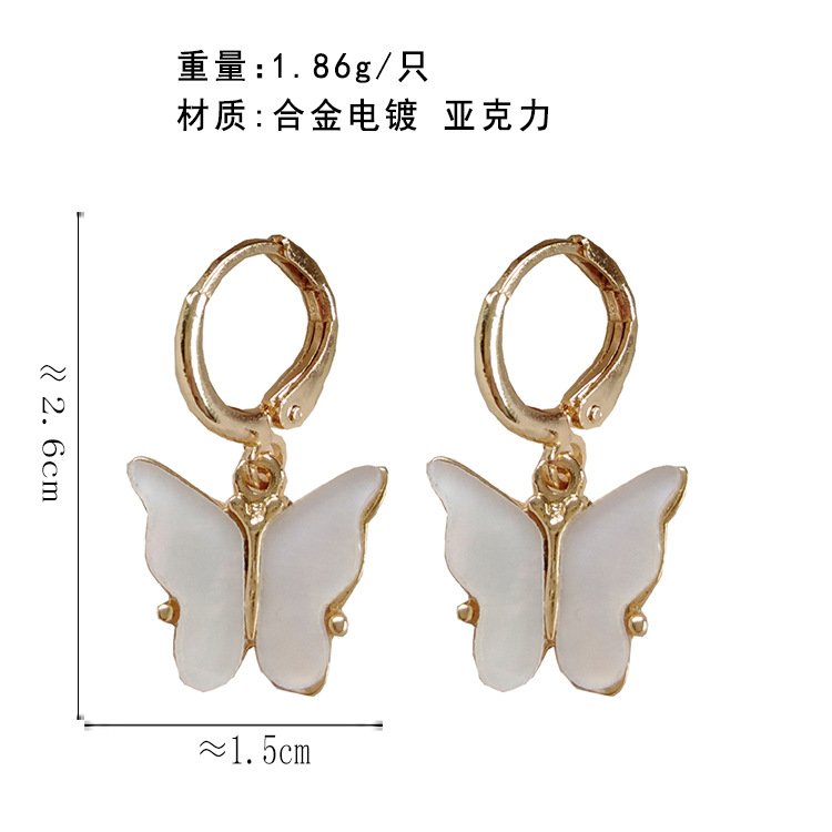 Korea New Butterfly Earrings Simple Style Pop Earrings Wholesale Nihaojewelry display picture 1