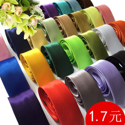 Men's Tie 5cmj Narrow version jk Plain colour student Light Satin group black tie Shengzhou Manufactor wholesale