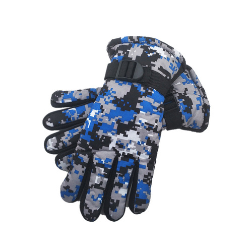 Cartoon cute winter warm ski gloves for children aged 7 to 13 years old, plus velvet, fashionable and thickened for middle-aged children and teenagers