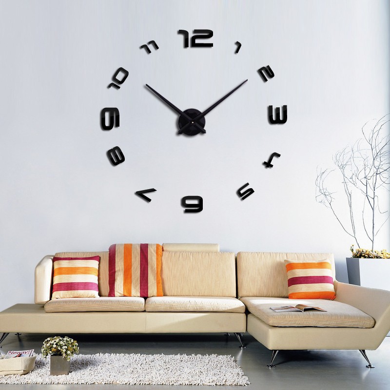 Hogar creativo romano digital Reloj de pared espejo Reloj de pared acrílico espejo Reloj de pared pegatina de pared reloj DIY etiqueta engomada del reloj