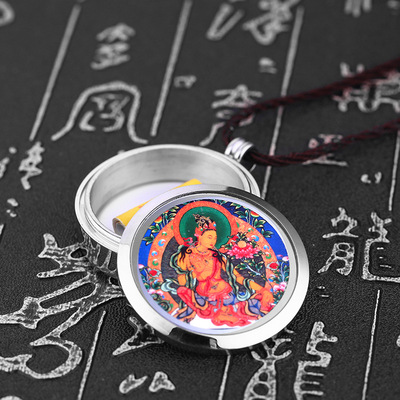 尼泊爾嘎烏盒 佛教吊墜 不鏽鋼佛牌地藏王菩薩項鏈 楞嚴咒噶烏盒