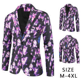 大量有货外贸秋冬新款3D印花西装外套男士休闲西服 X135 M-4XL