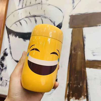 迷你保温杯可爱儿童不锈钢水杯男女学生表情随手杯情侣卡通口袋杯|ms