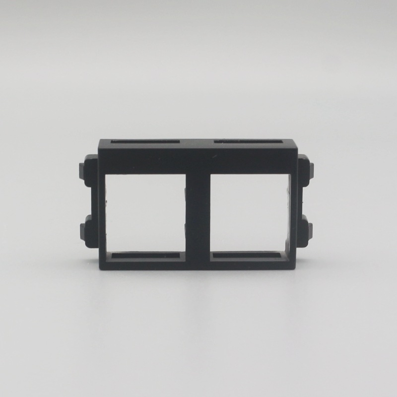 黑色128型雙口空白支架框模塊面板2網絡電話信息模塊語音電話支架