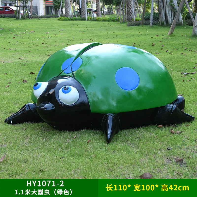 Al Aire Libre flor jardín paisaje simulación mariquita de siete estrellas escultura luminosa Villa patio césped decoración escarabajo adornos