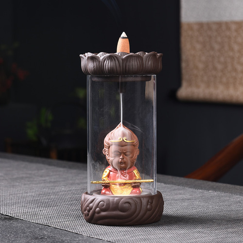 Backflow incense burner creative ceramic home furnishings windproof cover sandalwood incense incense crafts manufacturer direct sales cross-border