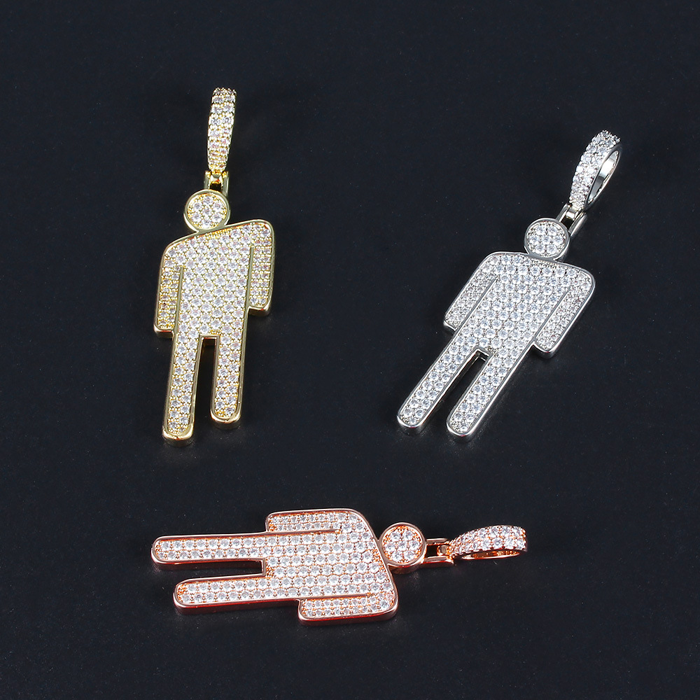 1 Piece Copper Zircon Human Simple Style Cool Style display picture 2