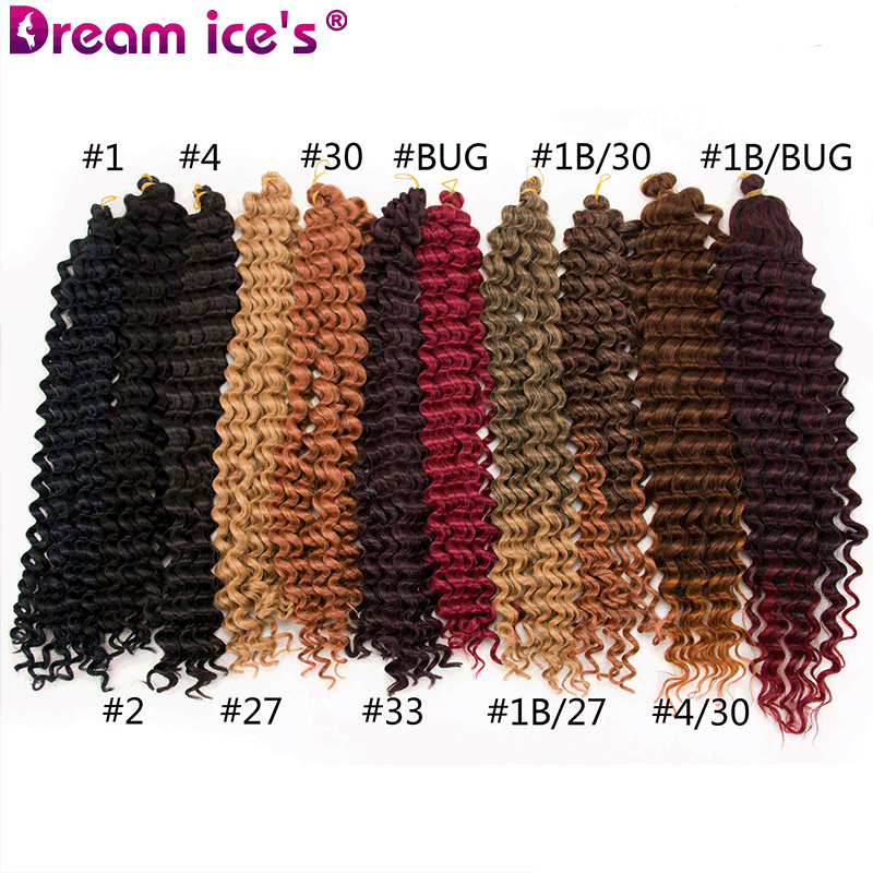 Deep Water Wave, Ocean Wave Twist Crochet Hair, Braiding Curl Synthetic Extension
