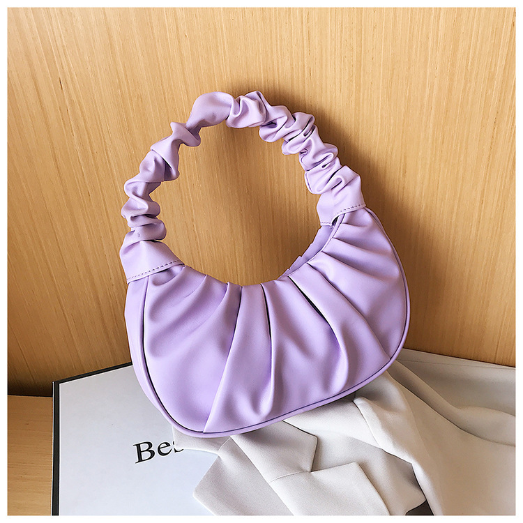 Women's Small All Seasons Pu Leather Solid Color Fashion Dumpling Shape Magnetic Buckle Underarm Bag display picture 26