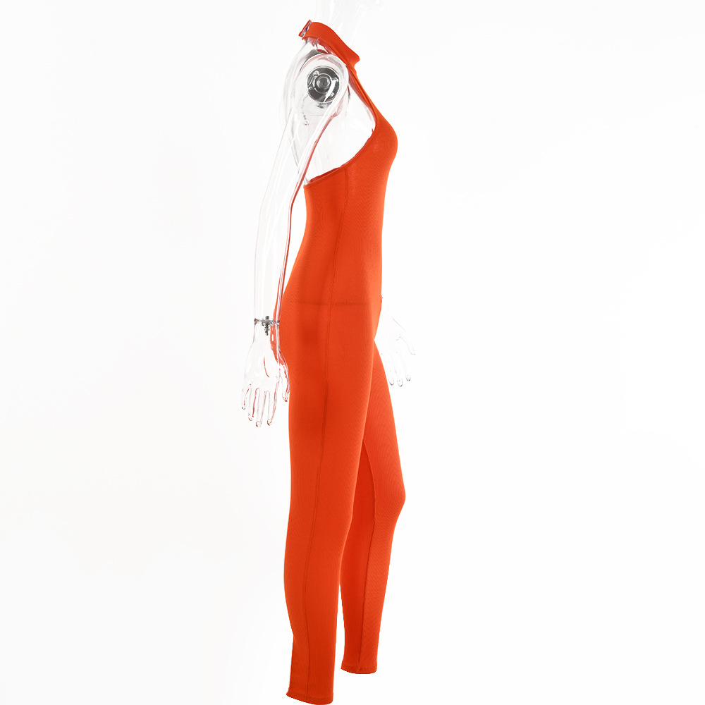 tight hanging neck sleeveless jumpsuit NSFD28519