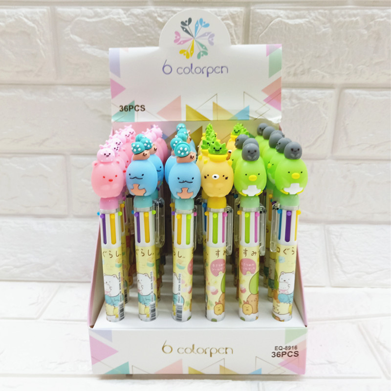 Japanese cartoon silicone cute multicoloured ballpoint pen with…