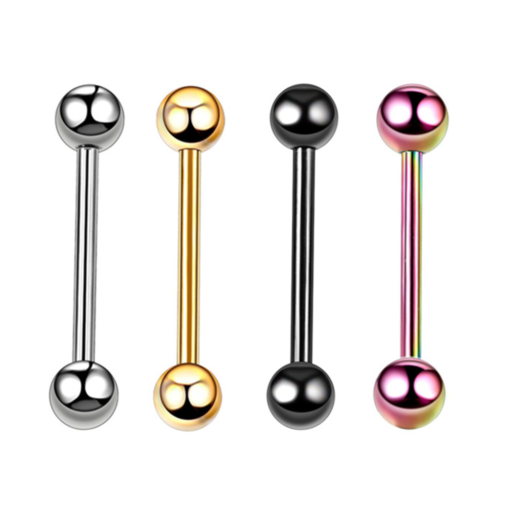 4 Pieces Fashion Geometric Stainless Steel Plating Eyebrow Nails Tongue Nail Nose Ring display picture 13