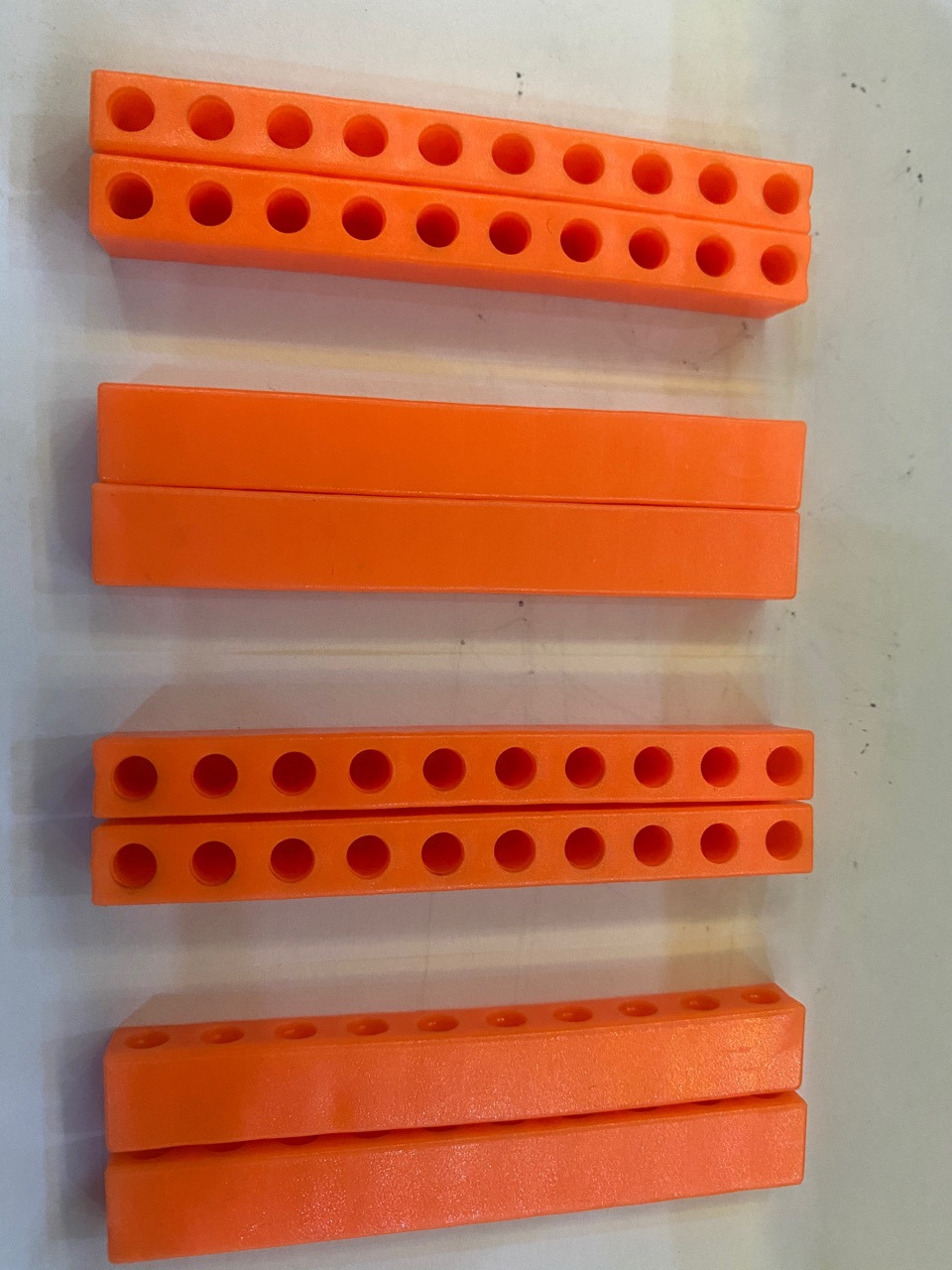 螺丝刀批杆胶条10孔插排橙红螺丝批排插胶条环保材料