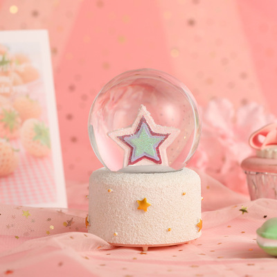 originality Cartoon Rainbow Five-pointed star resin crystal ball Resin crafts student gift A birthday present