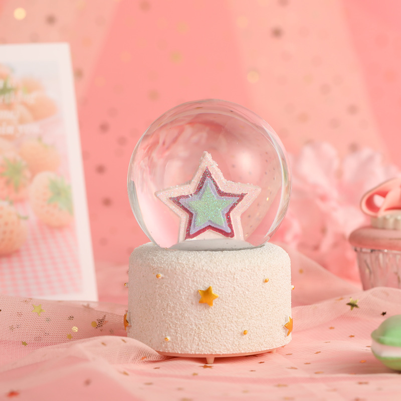 originality Cartoon Rainbow Five-pointed star resin crystal ball Resin crafts student gift A birthday present