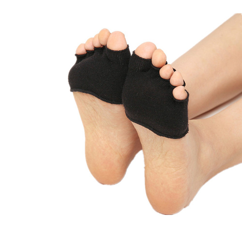 Manufacturer wholesale cotton toe socks women's super shallow mouth invisible half-palm socks summer short boat socks high heels toe socks