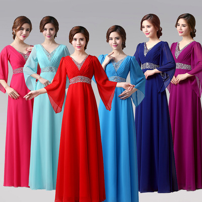 Evening Dresses cocktail party banquet dress vestido de banquete de cóctel Chorus dress, female long dress, chorus dress, female student, evening dress, female banquet president