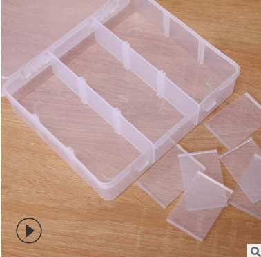 Square transparent plastic detachable electronic storage box, accessory, toy, 9 cells