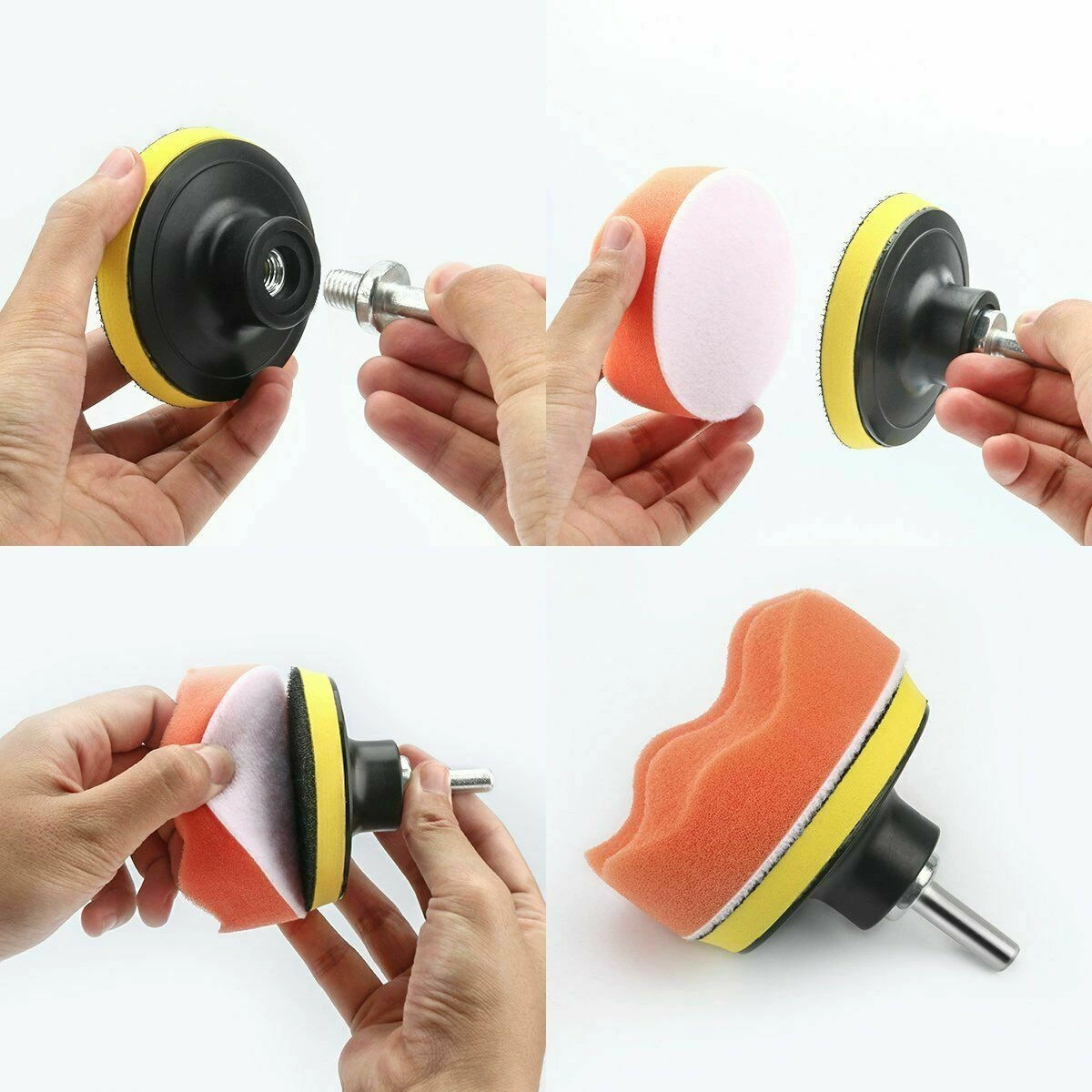 Car Wheel Sponge Polisher Disc Set for Drill Buffer Polishing Waxing Removes Scratches Buffing Cleaner 3/4inch Auto Gadget best car polish