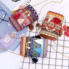 Fashion Women's Bag 2021 New Ethnic Style Personality Shoulder Crossbody Bag Tassel Weaving Bucket Bag Women's Bag
