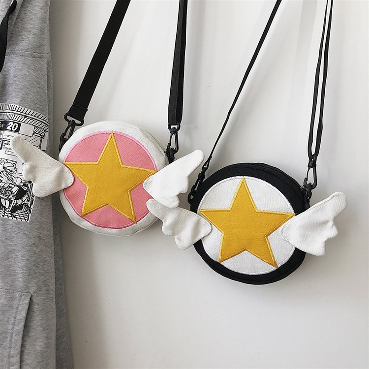 Japanisches Weiches Mädchen Anime Peripherie Niedlichen Cartoon Magic Sakura Leinwand Umhängetasche Mädchen Süße Lustige Persönlichkeit Tasche display picture 75