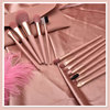 Nude fuchsia soft brush, foundation, tools set for beginners, 7 pieces, 12 pieces