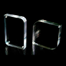 亞克力卡磚強磁性透明相框可定制水晶擺台簽高檔擺台展示桌面台牌