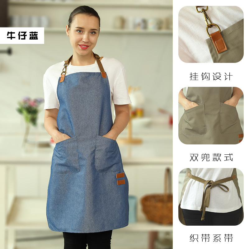 Cocina anti-fouling delantal casa de moda de las mujeres lindo estilo japonés coreano falda adultos overoles logotipo impreso de los hombres