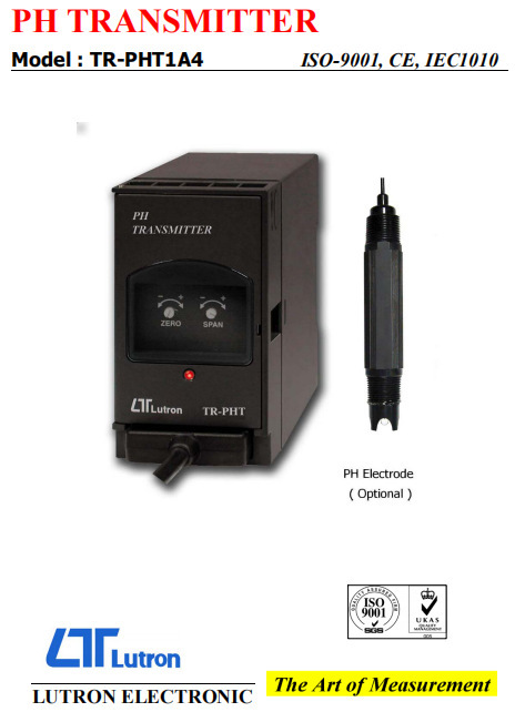 台湾总代理路昌Lutron TR-PHT1A4 酸碱度传送器 PH测试变动器