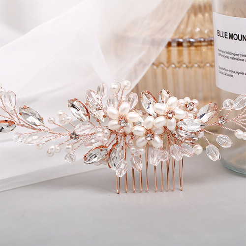 Hairpin hair clip hair accessories for women Headdress pin Pearl Hair Comb Wedding Dress Accessories pan hair headdress