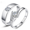 Accessory, zirconium for beloved, fashionable wedding ring, European style, Korean style