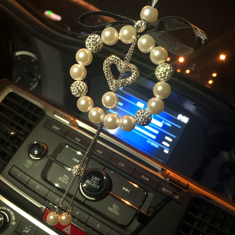 Автомобиль кулон Алмаз жемчуг автомобиль кулон украшение креативный двухсторонний автомобиль зеркало заднего вида кулон женский