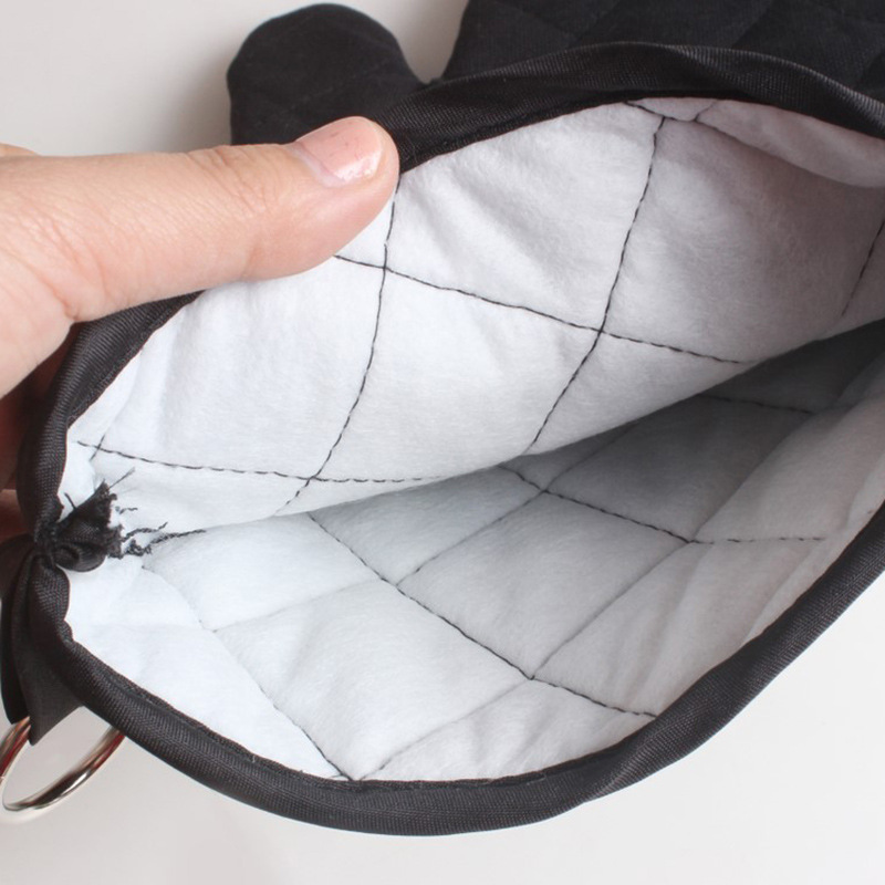 Guantes de barbacoa directa de fábrica con aislamiento de tela de algodón puro guantes engrosados barbacoa de alta temperatura resistente a cinco dedos anti-escaldado