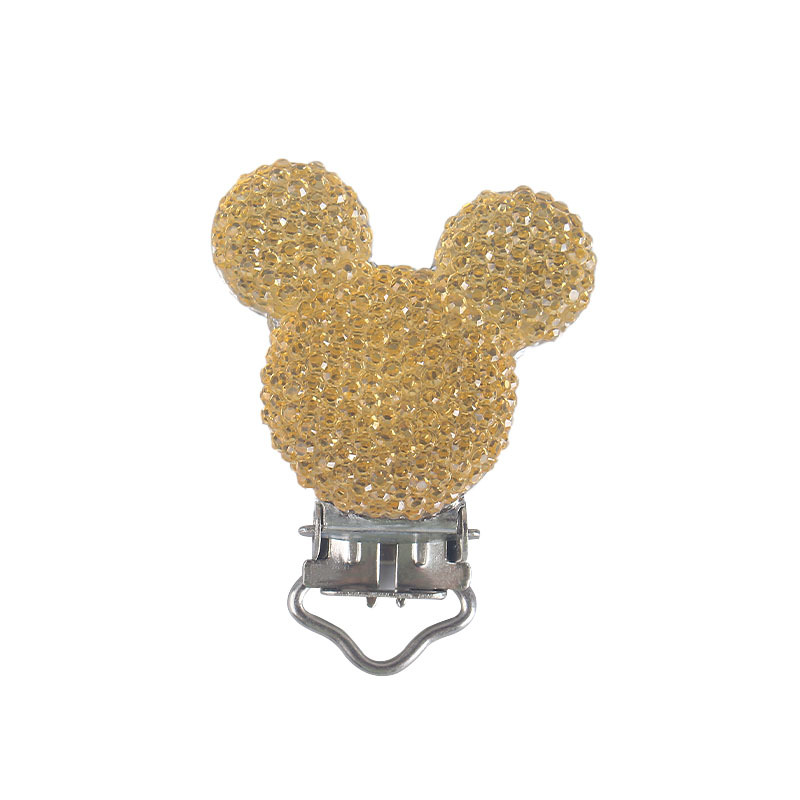 Suministros para bebés de dibujos animados animal chupete clip creativo DIY brillante clip de hierro chupete cadena accesorios de la joyería