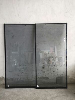 半隐钢化玻璃门 灰玻茶玻3c钢化移门 简约衣柜移门 厂家批发定制