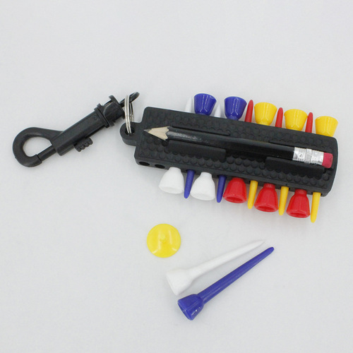 Factory direct sales golf spike holder portable ball fork ball mark green fork storage can be sold cross-border
