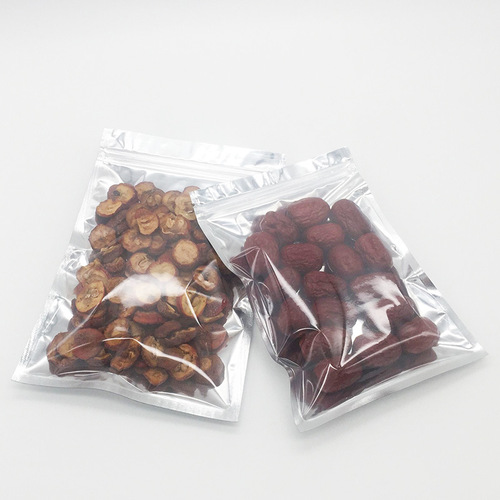 Manufacturer's aluminum-plated yin and yang bone bag aluminum foil translucent ziplock bag flower tea seal bag jewelry food packaging bag