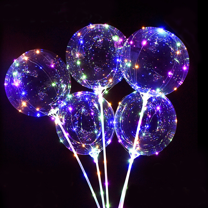 网红气球 发光波波球夜光夜市批发供应闪光LED带灯透明小猪波波球详情10